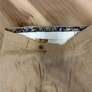Murano Men's Khaki Linen Chinos